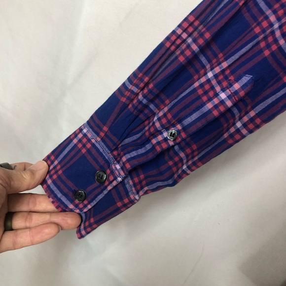 J. Crew Factory Long Sleeve Plaid Button Shirt Fitted Lightweight Cotton - Picture 4 of 9